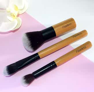 Ethically Made Makeup Brush Set Trio | Fresh Collection from Flawless in vegan friendly makeup brushes, natural vegan makeup brands