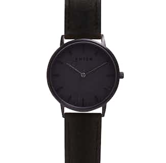 Moment Gift Set | Vegan Leather Round Watch & 2 Straps | Black & Piñatex from Votch in vegan leather watches for men, ethical men's fashion accessories