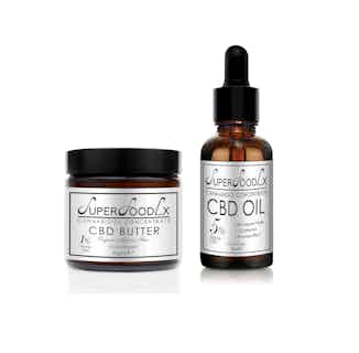 Luxury Gift Set | Natural CBD Butter & Healing Oil | 500mg & 100mg from SuperFoodLx in consumable cbd oil, premium cbd oils