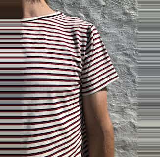 Organic Cotton Jersey Double Wide Stripe Tee | Red & Black from Rozenbroek