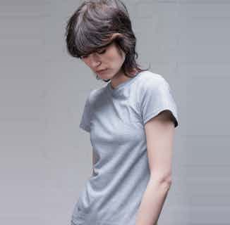 Organic Cotton Fine Stripe T-Shirt | Blue from Rozenbroek in eco-conscious t-shirts for women, Sustainable Tops For Women