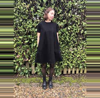 Organic Cotton Sculpted Dress | Black from Rozenbroek in ethical skirts & dresses, Women's Sustainable Clothing