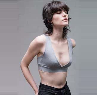 Organic Bamboo Cross- Over Bra | Grey from Rozenbroek in sustainable bras, eco friendly undies for women