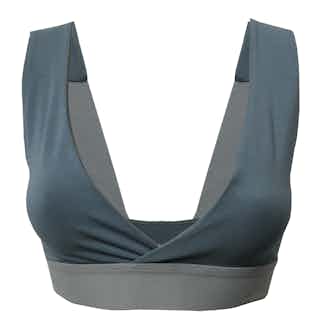 Organic Cotton Cross-Over Bra | Petrol Blue from Rozenbroek in sustainable bras, eco friendly undies for women