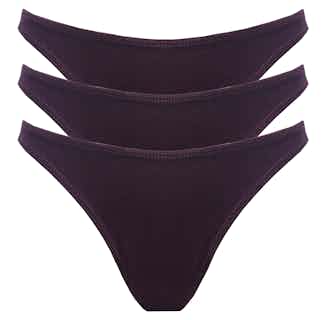 Organic Bamboo Women's 3 Piece Thong Set | Deep Red from Rozenbroek in eco friendly undies for women, Women's Sustainable Clothing