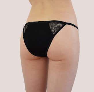 Zeia | Organic Cotton & Recycled Lace Cut out Panties | Black from Olly in eco friendly undies for women, Women's Sustainable Clothing