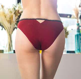 Laïta | Organic Cotton Panties with Recycled Lace Lining | Red Garnet from Olly in eco friendly undies for women, Women's Sustainable Clothing