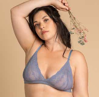 Dawa | Recycled Lace Scallop Bra | Forget-Me-Not Blue from Olly in eco friendly undies for women, Women's Sustainable Clothing