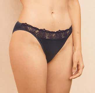 Neva | Organic Cotton & Recycled Fibre Panties | Navy from Olly in eco friendly undies for women, Women's Sustainable Clothing
