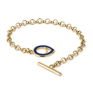 Pip Collection | Sustainably Sourced Heavy Chain Bracelet | Navy & Gold from Little by Little in sustainable bracelets, sustainably sourced jewellery