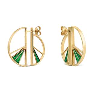Wedge Collection | Sustainably Sourced Split Hoop Earrings | Green & Gold Plated from Little by Little in eco-friendly earrings, sustainably sourced jewellery