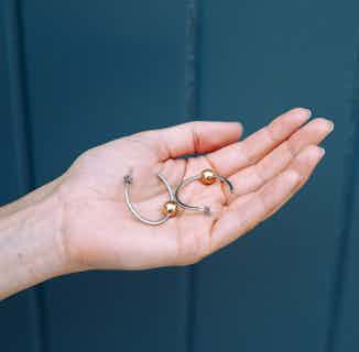 Mustard Collection | Sustainably Sourced Large Hoop Earrings | Silver Plated & Gold Bead from Little by Little in eco-friendly earrings, sustainably sourced jewellery