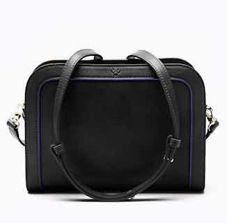 The Wilton | Recycled PET Fibre Crossbody Bag | Black & Cobalt Blue from Watson & Wolfe