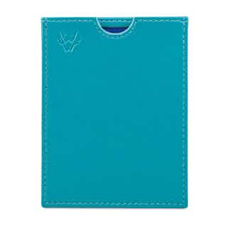 Lightweight Corn Plant Leather Nano Card Case | Turquoise from Watson & Wolfe