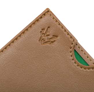 Lightweight Corn Plant Leather Nano Card Case | Toffee from Watson & Wolfe in luxury vegan wallets & cardholders, ethical men's fashion accessories