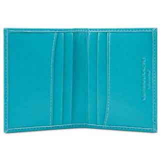 Bifold | Corn Plant Leather Card Holder | Turquoise from Watson & Wolfe in luxury vegan wallets & cardholders, ethical men's fashion accessories