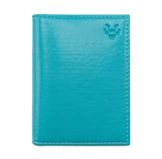 Bifold | Corn Plant Leather Card Holder | Turquoise from Watson & Wolfe in luxury vegan wallets & cardholders, ethical men's fashion accessories
