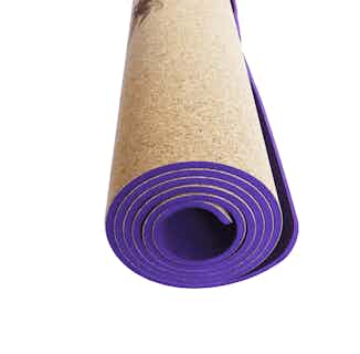 Yoga Mat | Organic Cork & Recycled Rubber | Purple Cosmic Sky from Yatay Yoga in sustainable sports equipment, Sustainable Homeware & Leisure