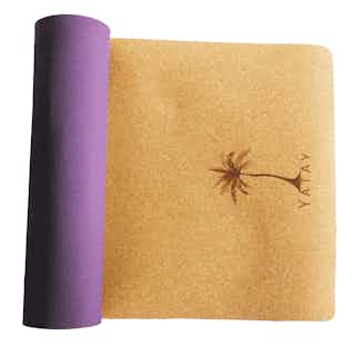 Yoga Mat | Organic Cork & Recycled Rubber | Purple Cosmic Sky from Yatay Yoga in sustainable sports equipment, Sustainable Homeware & Leisure