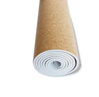 Yoga Mat | Organic Cork & Recycled Rubber | White Morning Mist from Yatay Yoga in sustainable sports equipment, Sustainable Homeware & Leisure