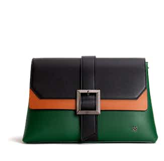 Emily | Recycled Plastic & Metals Crossbody Clutch Bag | Green from GUNAS New York