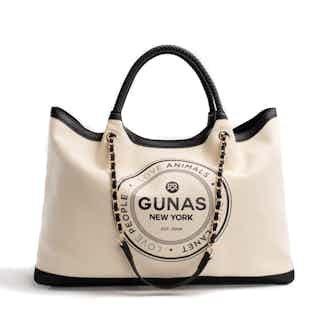 Ruth | Vegan Suede Leather Women's Large Bag | White & Black from GUNAS New York