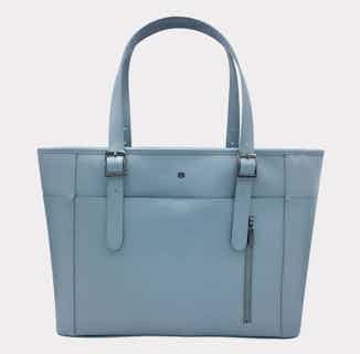 Miley | Vegan Leather Women's Laptop Bag | Blue Grey from GUNAS New York in sustainable canvas tote bags, sustainable designer bags