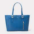 Miley | Vegan Leather Women's Laptop Bag | Blue from GUNAS New York in sustainable canvas tote bags, sustainable designer bags