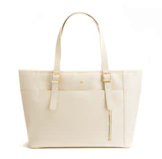 Miley | Vegan Leather Women's Laptop Bag | Cream from GUNAS New York in sustainable canvas tote bags, sustainable designer bags