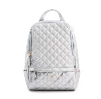 Cougar | Vegan Leather Quilted Backpack | Silver from GUNAS New York in sustainably made backpacks, sustainable designer bags