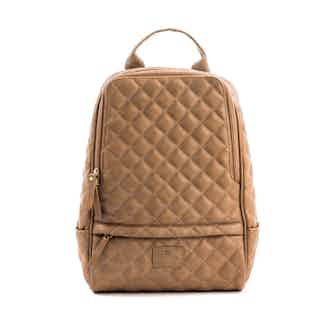 Cougar | Vegan Leather Quilted Backpack | Tan from GUNAS New York in sustainably made backpacks, sustainable designer bags
