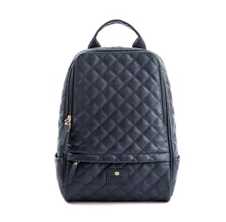 Cougar | Vegan Leather Quilted Backpack | Navy from GUNAS New York in sustainably made backpacks, sustainable designer bags