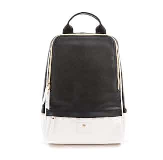 Cougar | Vegan Leather Quilted Backpack | Black & White from GUNAS New York in sustainably made backpacks, sustainable designer bags