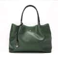 Naomi | Vegan Leather Women's Textured Tote Bag | Dark Green from GUNAS New York in sustainable canvas tote bags, sustainable designer bags