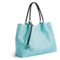 Naomi | Vegan Leather Women's Textured Tote Bag | Light Blue from GUNAS New York in sustainable canvas tote bags, sustainable designer bags