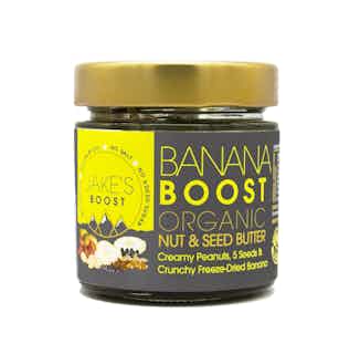 Banana Boost | Organic Peanuts & Crunchy Banana Butter | 175g or 900g from Jake's Boost in organic cooking ingredients, Sustainable Food & Drink
