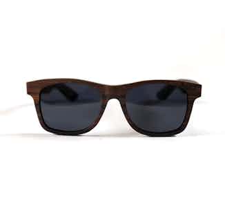Sustainable Ebony Wood Sunglasses | Polarised Lenses | Dark Brown Frame from Old Youth in eco-friendly polarized sunglasses for women, sustainable vegan accessories for women