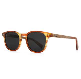 Alba | Recycled Plastic & Sustainable Wood Sunglasses | Small | Caramel from Bird Sunglasses in eco-friendly polarized sunglasses for women, sustainable vegan accessories for women