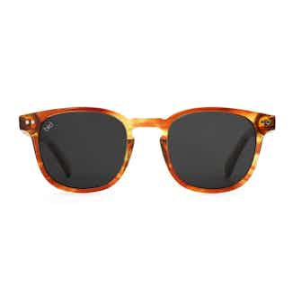 Alba | Recycled Plastic & Sustainable Wood Sunglasses | Small | Caramel from Bird Sunglasses in eco-friendly polarized sunglasses for women, sustainable vegan accessories for women