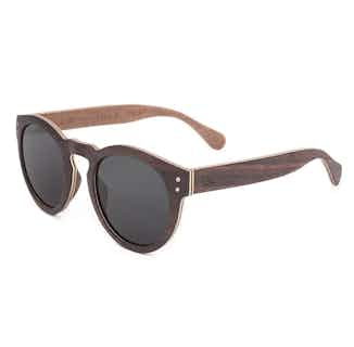 Dipper | Sustainable Maple Wood Sunglasses | Dark Brown Frame & Black Lenses from Bird Sunglasses in eco-friendly polarized sunglasses for women, sustainable vegan accessories for women