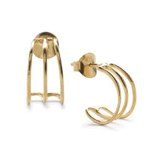 Rekha | Sustainably Sourced Wrap Triple Hoop Earrings | Gold from So Just Shop in eco-friendly earrings, sustainably sourced jewellery