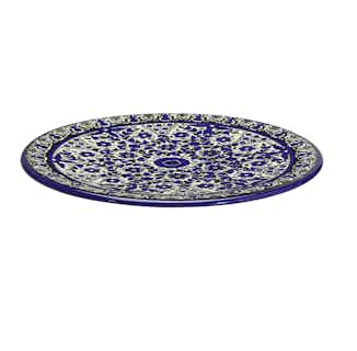 Leila | Handmade Ceramic Palestinian Floral Platter | Blue & White from So Just Shop in Sustainable Homeware & Leisure