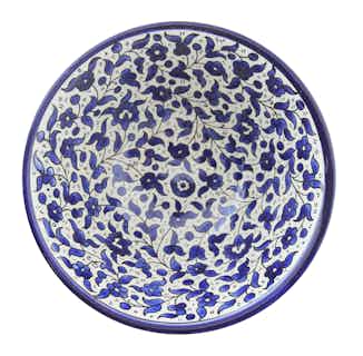 Leila | Handmade Ceramic Palestinian Salad Bowl | Blue & White from So Just Shop in Sustainable Homeware & Leisure