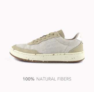 Evergreen | Natural Linen Fiber and Organic Cotton Trainers | Beige from ACBC in ethical men's trainers, sustainable footwear for men