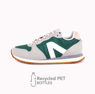 RecycleOne | Recycled Plastic Vegan Trainers | Green & Rose from ACBC in sustainable women's trainers, sustainable ethical shoes for women