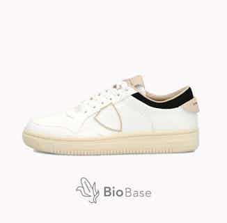 Philippe Model Lyon | Corn Based Vegan Leather Trainers | White & Beige from ACBC in sustainable women's trainers, sustainable ethical shoes for women