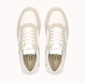 Philippe Model Lyon | Organic Cotton Vegan Trainers | White & Beige from ACBC in sustainable ethical shoes for women, Women's Sustainable Clothing