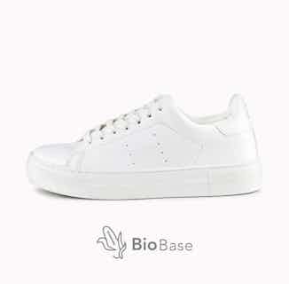 Alice+Olivia Thea | Corn Based Vegan Leather Trainers | White from ACBC in sustainable ethical shoes for women, Women's Sustainable Clothing