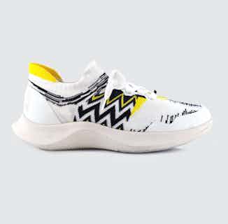 The Fly | Limited Edition Recycled Plastic Knit Trainer | White, Yellow & Black from ACBC