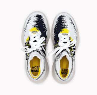 The Fly | Limited Edition Recycled Plastic Knit Trainer | White, Yellow & Black from ACBC